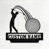 Personalized Golfer Metal Sign Wall Art Custom Name Golf Sign Decor Home 1