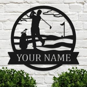 Personalized Golfer Metal Wall Art Custom Golf Sign Decor Home 2
