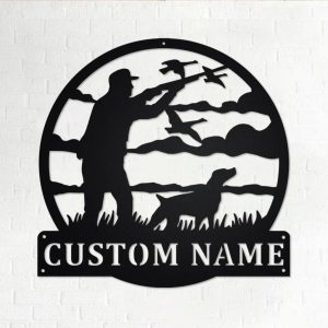 Personalized Goose Duck Hunter Metal Wall Art Hunting Sign Decor Home Gift for Dad 1