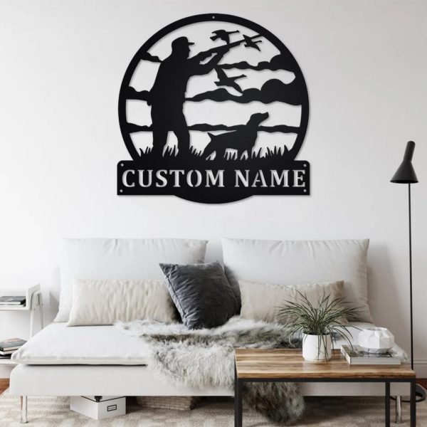Personalized Goose Duck Hunter Metal Wall Art Hunting Sign Decor Home Gift for Dad