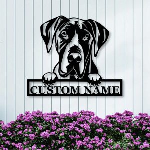 Personalized Great Dane Dog Metal Name Sign Gardern Decor Gift for Dog Lovers 1