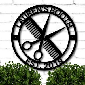 Personalized Hair Salon Metal Sign Wall Art Decor for Barber Shop Hairdresser Gifts