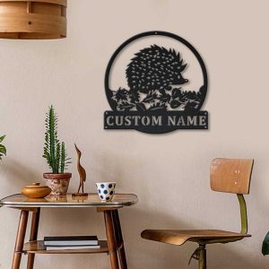Personalized Hedgehog Metal Sign Art Home Decor Gift for Pet Lover 3