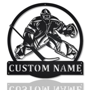Personalized Hockey Goalie Metal Sign Wall Art Decor Home Gift for Fan 1