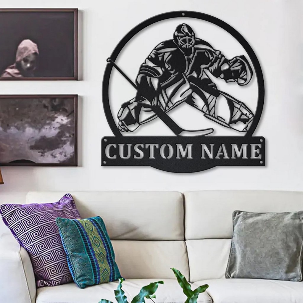 Personalized Hockey Goalie Metal Sign Wall Art Decor Home Gift for Fan -  Custom Laser Cut Metal Art & Signs, Gift & Home Decor