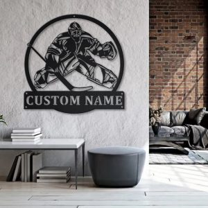 Personalized Hockey Goalie Metal Sign Wall Art Decor Home Gift for Fan 3