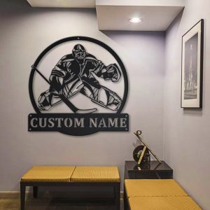 Personalized Hockey Goalie Metal Sign Wall Art Decor Home Gift for Fan 4