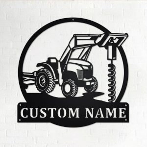 Personalized Hole Digger Truck Metal Name Sign Home Decor Gift for Truck Drivers 1