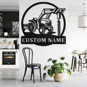 Personalized Hole Digger Truck Metal Name Sign Home Decor Gift for Truck Drivers 2