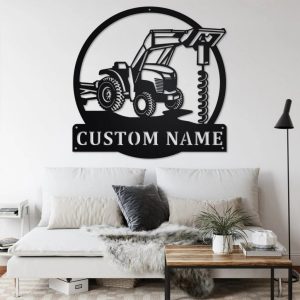 Personalized Hole Digger Truck Metal Name Sign Home Decor Gift for Truck Drivers 3