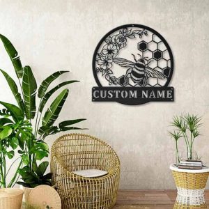 Personalized Honey Bee Metal Sign Art Home Decor Gift for Animal Lover 3