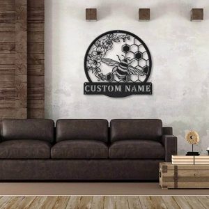 Personalized Honey Bee Metal Sign Art Home Decor Gift for Animal Lover 4