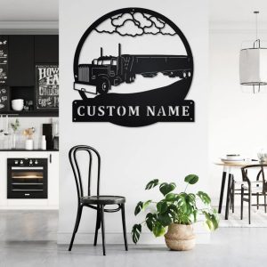 Personalized Hopper Truck Metal Name Sign Home Decor Gift for Truck Drivers 2