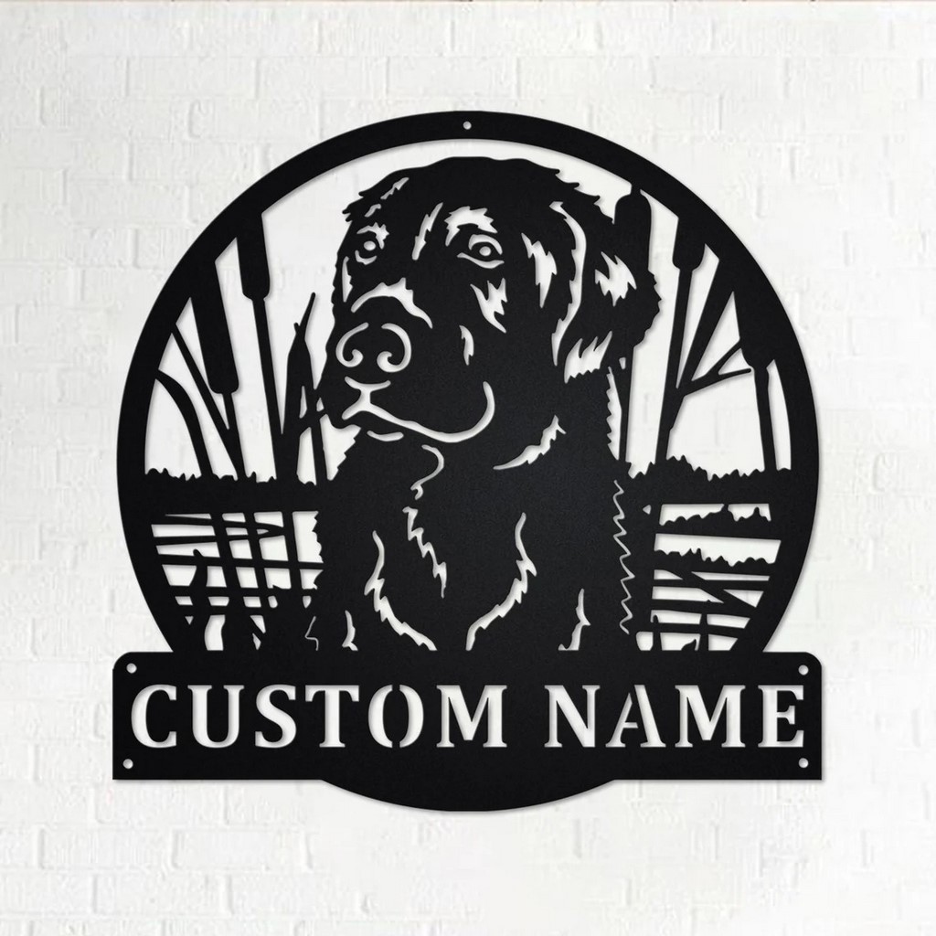 Personalized Hunting Dog Metal Wall Art Custom Dog Hunter Name Sign Decor for Room