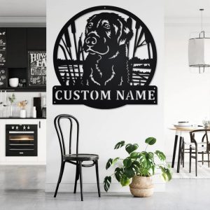 Personalized Hunting Dog Metal Wall Art Custom Dog Hunter Name Sign Decor for Room 2