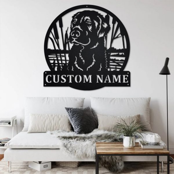 Personalized Hunting Dog Metal Wall Art Custom Dog Hunter Name Sign Decor for Room