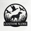 Personalized Hunting Dog Metal Wall Art Custom Dog Hunter Name Sign decor Room 1