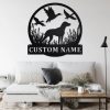 Personalized Hunting Dog Metal Wall Art Custom Dog Hunter Name Sign decor Room 3
