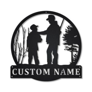Personalized Hunting Signs Father And Son Metal Sign Hobbie Gifts, Hungting Birthday Gift