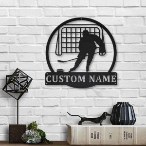 Personalized Ice Hockey Player Metal Name Sign Wall Art Decor for Room 2