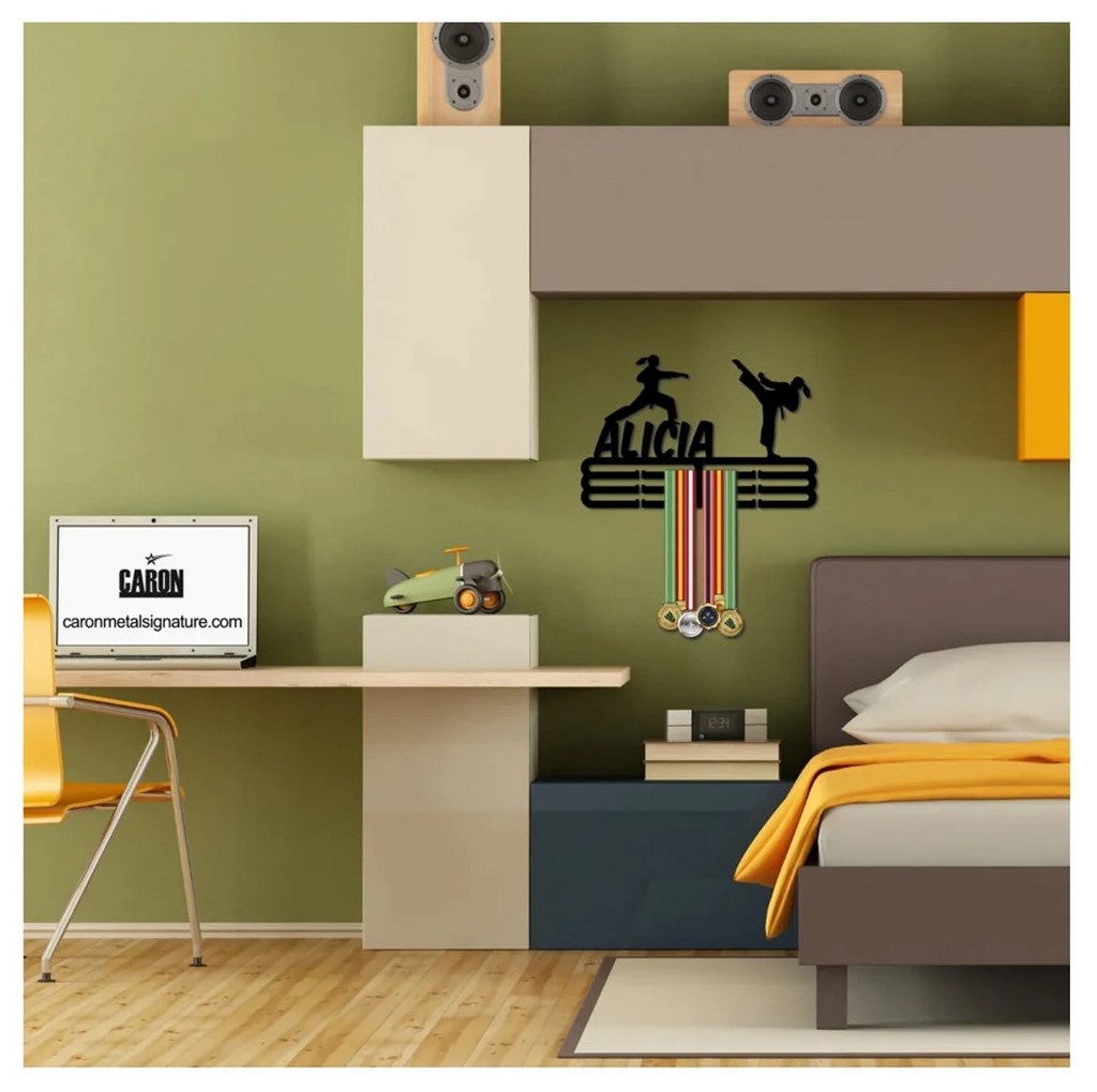 Personalized Karate Medal Hanger Display Wall Rack Frame With 12 Hooks for Women 2 Personalized Karate Medal Hanger Display Wall Rack Frame With 12 Hooks for Women 2