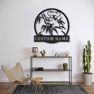 Personalized Koala Bear Horn Metal Sign Art Home Decor Gift for Animal Lover 2