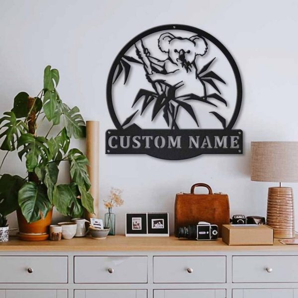 Personalized Koala Bear Metal Sign Art Home Decor Gift for Animal Lover