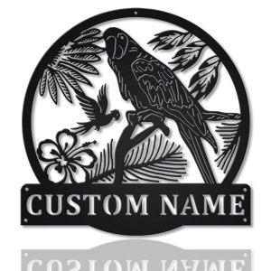 Personalized Macaw Bird Metal Sign Art Home Decor Gift for Animal Lover