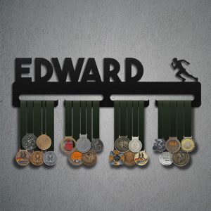 Personalized Marathon Medal Hanger Display Wall Rack Frame Gift for Men Runner 2