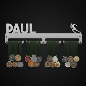 Personalized Marathon Medal Hanger Display Wall Rack Frame Gift for Men Runner 3