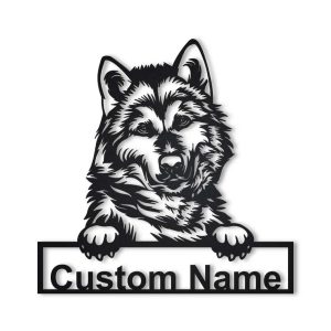 Personalized Metal Alaskan Malamute Dog Sign Art Home Decor Gift for Pet Lover