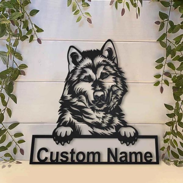 Personalized Metal Alaskan Malamute Dog Sign Art Home Decor Gift for Pet Lover