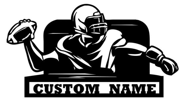 Personalized Metal American Football sign Art Wall Decor Room Gift for Football Lover