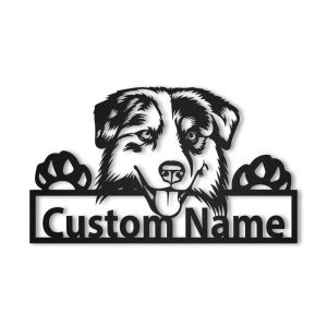 Personalized Metal Australian Shepherd Dog Sign Art Home Decor Gift for Pet Lover 1