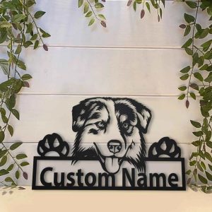 Personalized Metal Australian Shepherd Dog Sign Art Home Decor Gift for Pet Lover 2