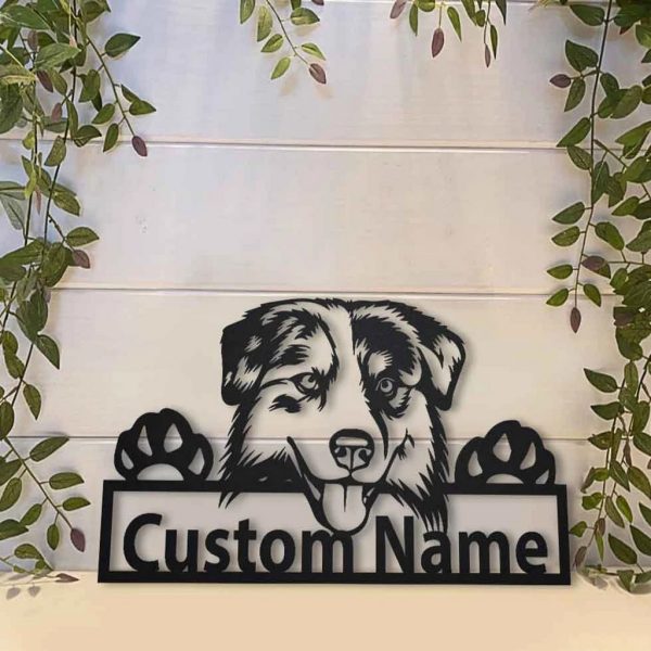 Personalized Metal Australian Shepherd Dog Sign Art Home Decor Gift for Pet Lover