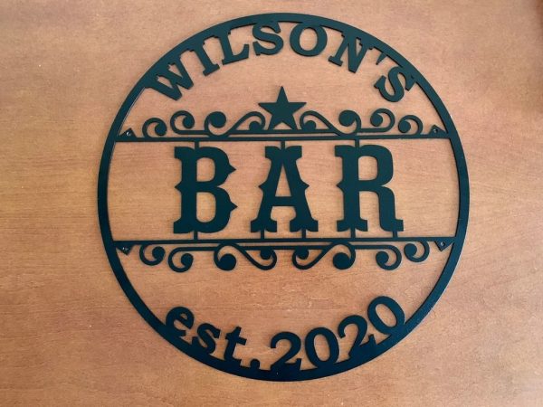 Personalized Metal Bar Signs Laser Cut Sign Wall Art Decor Outdoor