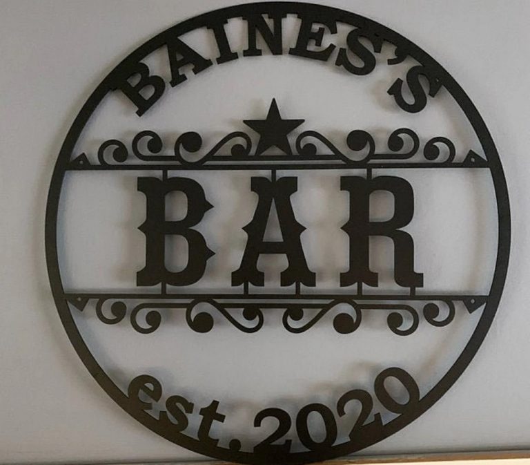 Personalized Metal Bar Signs Laser Cut Sign Wall Art Decor Outdoor