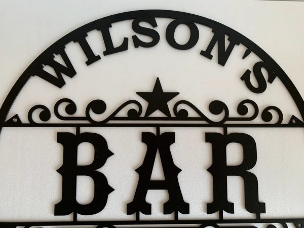 Personalized Metal Bar Signs Laser Cut Sign Wall Art Decor Outdoor