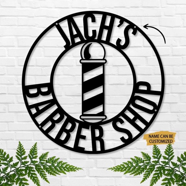 Personalized Metal Barber Shop Sign Custom Hair Stylist Name Sign Hair Salon Decor