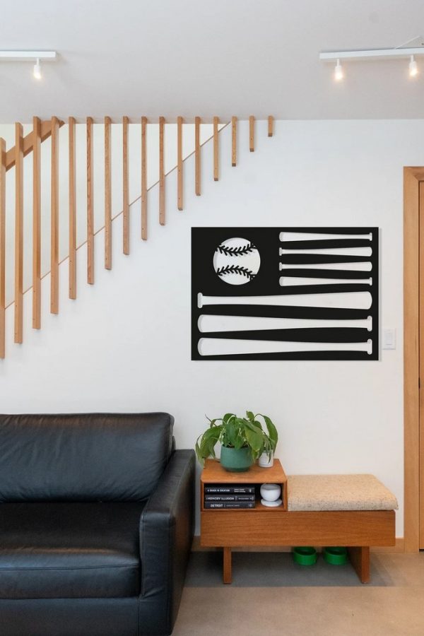 Personalized Metal Baseball Flag Sign Wall Decor Room Gift for Baseball Player