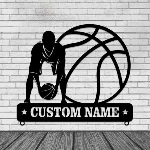 Personalized Metal Basketball Player Name Sign Wall Decor Home Birthday Gift 1