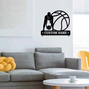 Personalized Metal Basketball Player Name Sign Wall Decor Home Birthday Gift 3