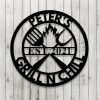 Personalized Metal Chill N Grill Sign Outdoor BBQ Decor Gift for Dad 1