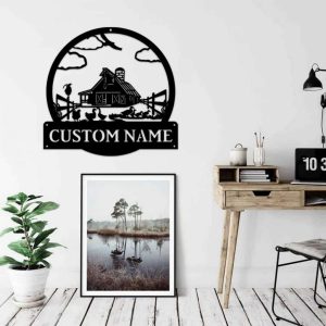 Personalized Metal Family Name Sign Ranch Housefarm Decor Outdoor Gift for Farmer
