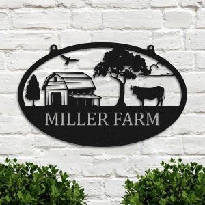 Personalized Metal Farmhouse Name Sign Farm Outdoor Decor Home Gift for Farmer 1