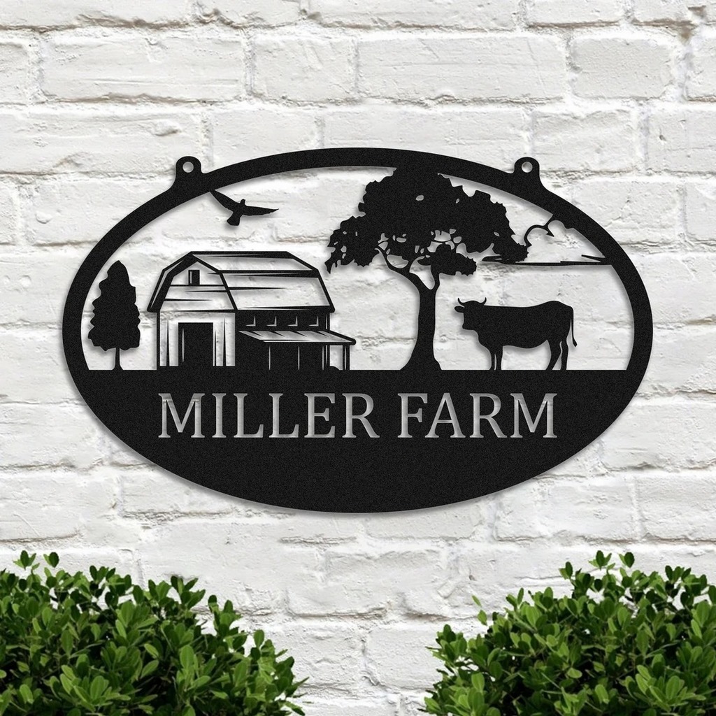 Personalized Metal Farmhouse Sign Outdoor Decor Home Gift for Farmer