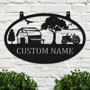 Personalized Metal Farmhouse Sign Home Decor Outdoor Gift for Farmer Rustic Farm Decor 2