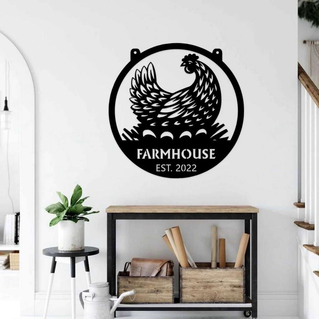 Personalized Metal Hen Chicken Coop Sign Housefarm Decor Outdoor Metal Farmhouse Sign