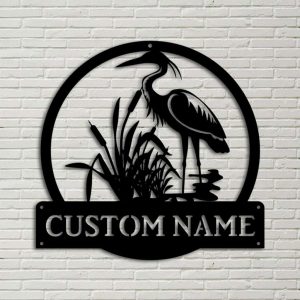 Personalized Metal Herons Bird Sign Housefarm Decor Outdoor Gift for Farmer 1